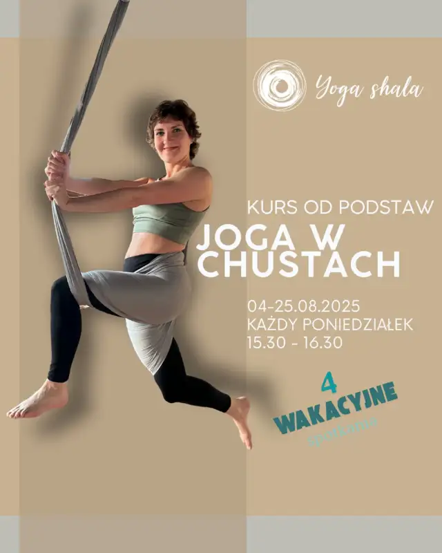 Zacznij przygodę z ✨ jogą w chustach! 🤸‍♀️✨
To unikalne połączenie jogi, pilatesu, akrobatyki i tańca w powietrzu.

Co zyskasz? 
✅ Poprawę równowagi i postawy
✅  Wzmocnienie i rozciągnięcie ciała
✅  Odciążenie kręgosłupa
✅  Fantastyczną zabawę i odskocznię od rutyny!

🔗 Zapisz się: Link w bio ☝🏼#yogashalabialystok #jogabialystok #jogawchustachbialystok #białystok